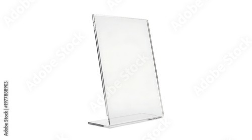 Blank Clear Acrylic Table Tent Menu Holder Mockup Isolated on Black