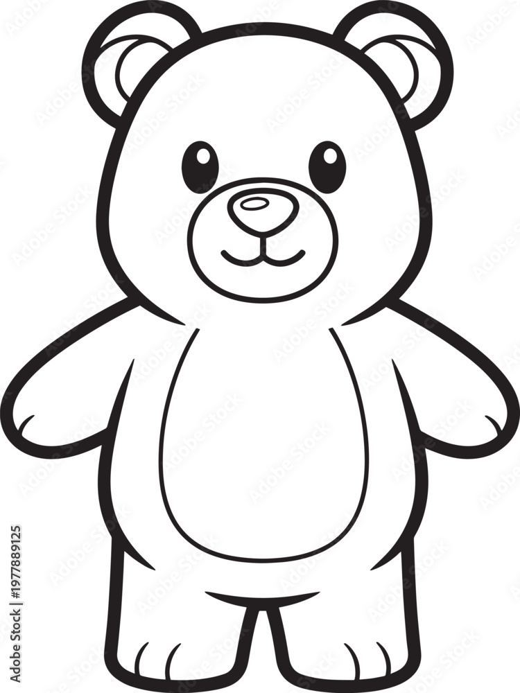 Fototapeta premium cute cartoon teddy bear standing flat design vector illustration