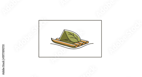 Leaf Raft Floating on Water: Nature's Simple Transport, Eco-Friendly Adventure