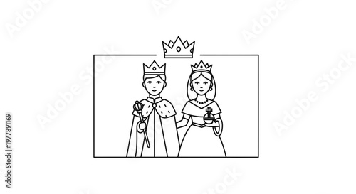 King and Queen Cartoon Icon