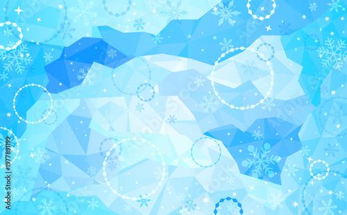 ポップなひんやり氷背景_横