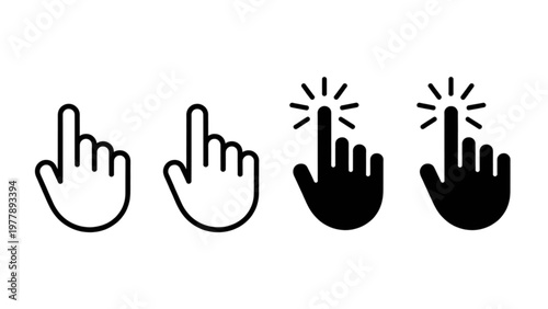 Four stylized hand gestures indicating likes or selections with finger icons Vector