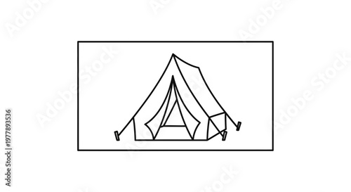 Bell Tent Outline Icon, Camping Gear, Outdoor Adventure, Glamping Symbol