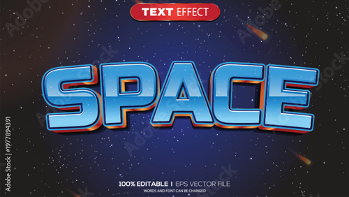 3d text effect space theme