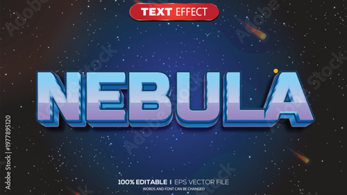 3d text effect nebula theme
