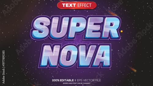 3d text effect super nova theme