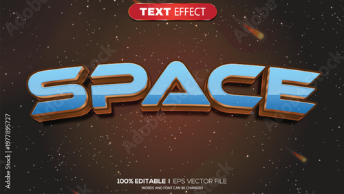 3d text effect space theme