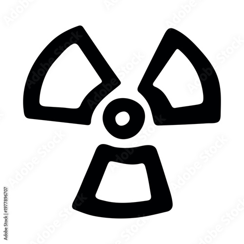 Hand drawn radiation sign Nuclear radiation hazard symbol Radioactive danger warning sign clipart in doodle style Nuclear safety Radioactive waste Single element for print, web, design, decor