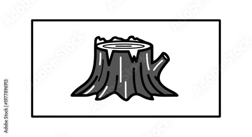 Tree Stump Cut Down Wood Forest Nature Background Isolated