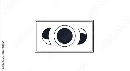 Moon Phases Cycle Icon, Celestial Body Orbit, Astronomical Phases Graphic