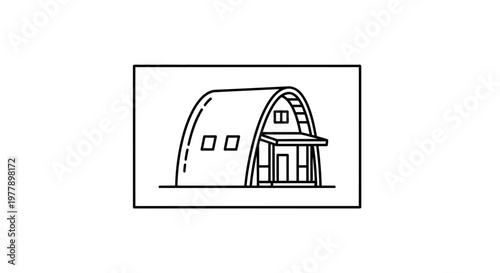 Modern Quonset Hut Home, Curved Roof Building, Minimalist Architecture Design