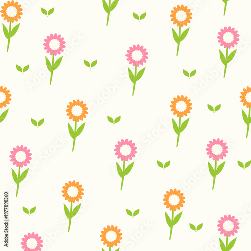 Cute Spring Flower Garden Seamless Pattern, Floral Pattern Illustration
