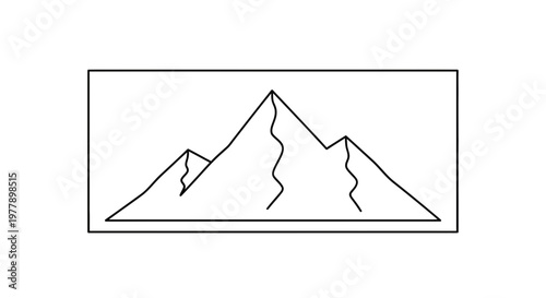 Minimalist Mountain Range Outline Vector Art