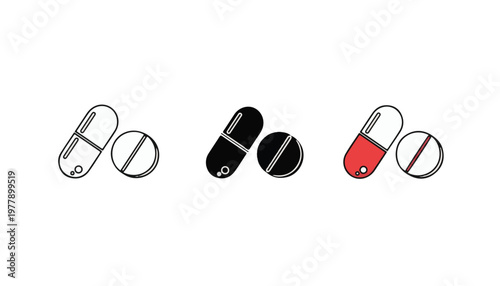 Colorful pills and capsules on for medical use