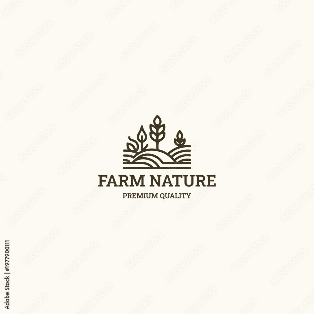 Fototapeta premium Farm nature logo style icon design template vector illustration