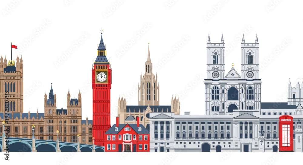 Fototapeta premium London City Skyline Landmarks.
