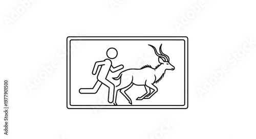 Man Chasing Antelope Icon