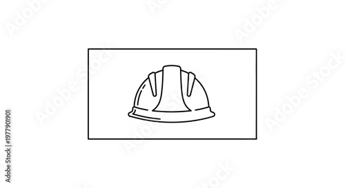 Hard Hat Icon, Safety Equipment, Construction Symbol, Protective Gear, Outline Vector