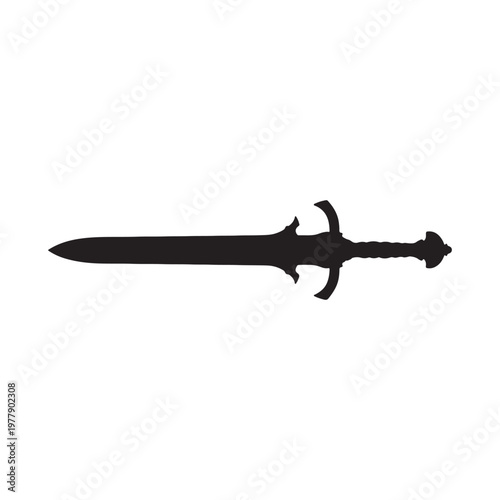 Sword vector silhouette illustration design on white background.

