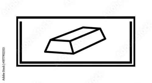 Gold Bar Icon, Precious Metal Ingot, Finance and Wealth Symbol
