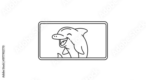 Happy Dolphin Cartoon Character Waving