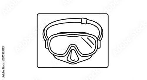 Diving Mask Icon Vector Illustration - Snorkel Gear for Underwater Exploration
