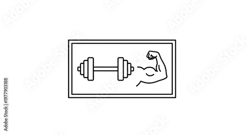 Dumbbell and Bicep Flex Icon: Fitness, Strength Training, and Healthy Lifestyle Symbol