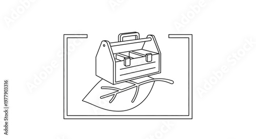 Eco-friendly toolbox on leaf icon, sustainable tools, green business concept
