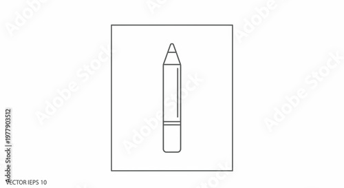 Cosmetic Pencil Icon, Makeup Eyeliner or Lip Liner Outline Vector