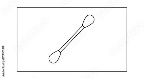Cotton Swab Stick with Two Ends - Simple Line Art Illustration
