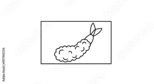 Crispy Fried Shrimp Tempura Icon, Japanese Cuisine, Seafood Dish