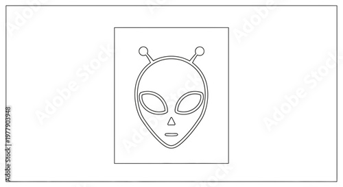 Alien Head Icon Outline Vector Illustration