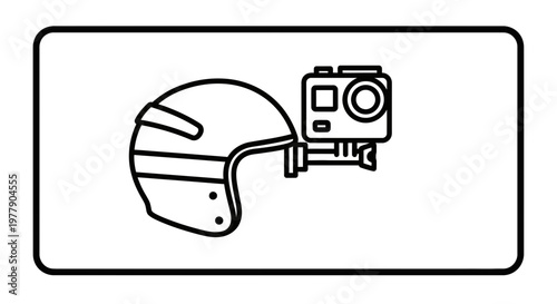 Action Camera Mounted on Motorcycle Helmet for POV Recording