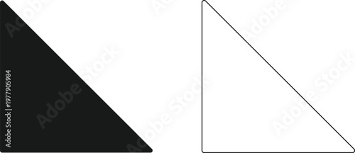 Solid Black Triangle Outline White Vector Minimalist Icon Comparison

