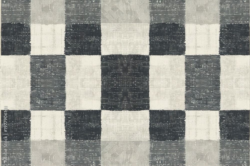 Fototapeta premium Classic Black and White Checkered Rug Pattern