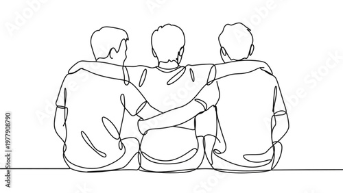 Four people engaged in a collaborative discussion around a table Vector