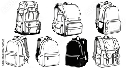 Diverse Backpack Collection - A Variety of Styles and Designs.