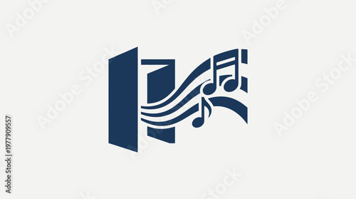 Abstract Music Logo Design with Blue Elements