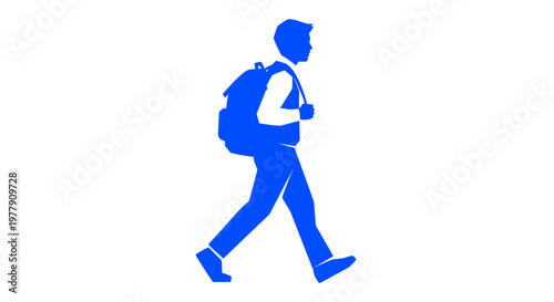Man walking with backpack on.