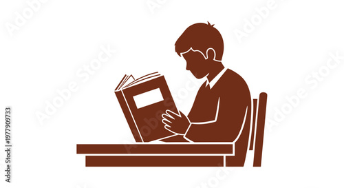 Man reading a large book.