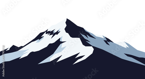 Snowy Mountain Peak Landscape View.