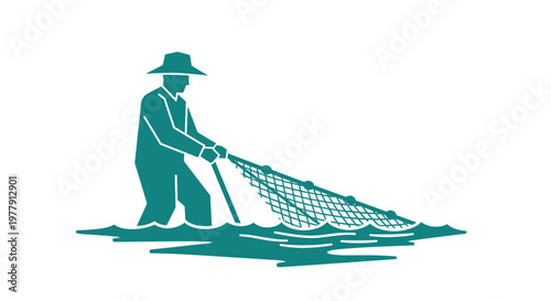 Man holding a fishing net.