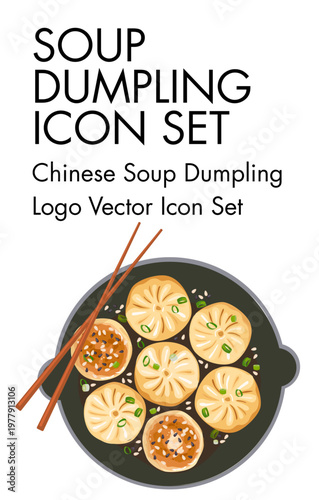 Chinese Soup Dumpling Logo Vector Icon Set for Culinary Branding and Food Service