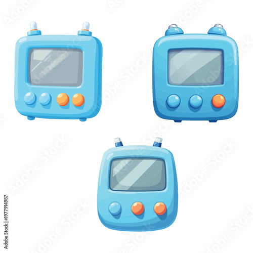 Adorable vintage TV cartoon design retro television icon flat vector illustration