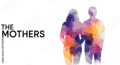 The mothers book cover a vibrant and abstract portrait of three figures