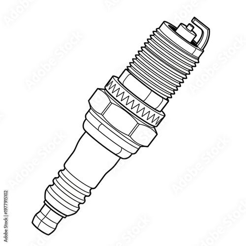 Spark plug automotive ignition component.