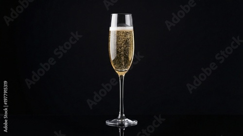 Wallpaper Mural Champagne Toast in Elegant Glass, Dark Background, Beverage Photography, Luxurious Atmosphere, Close-Up View, Festive Concept Torontodigital.ca