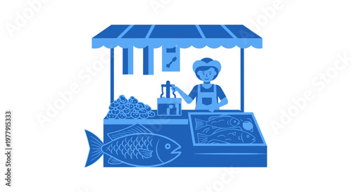 Fisherman selling fresh seafood.