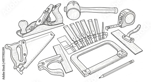 Collection of various hand tools.