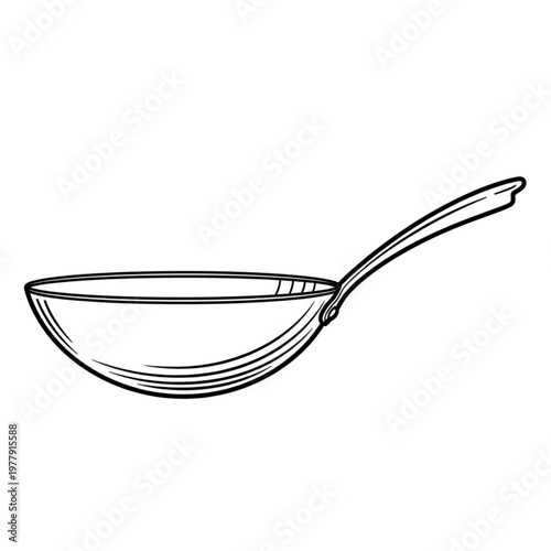 Detailed illustration of a frying pan.